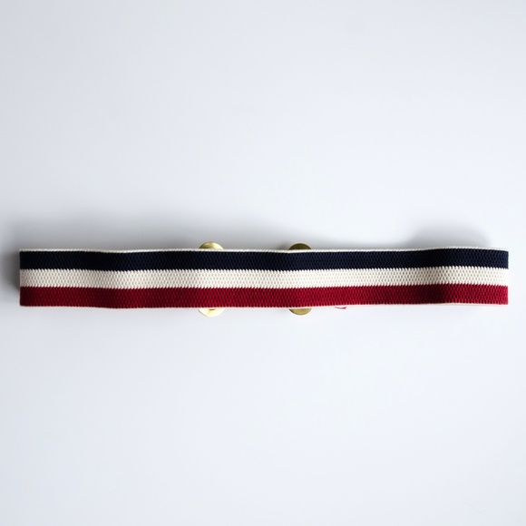 Rare Chloé SS 2010 Elastic Stripe Belt — Brass Knot Buckle / Phoebe Philo Era